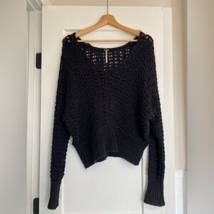 Free People Best of You V-Neck Sweater Black S